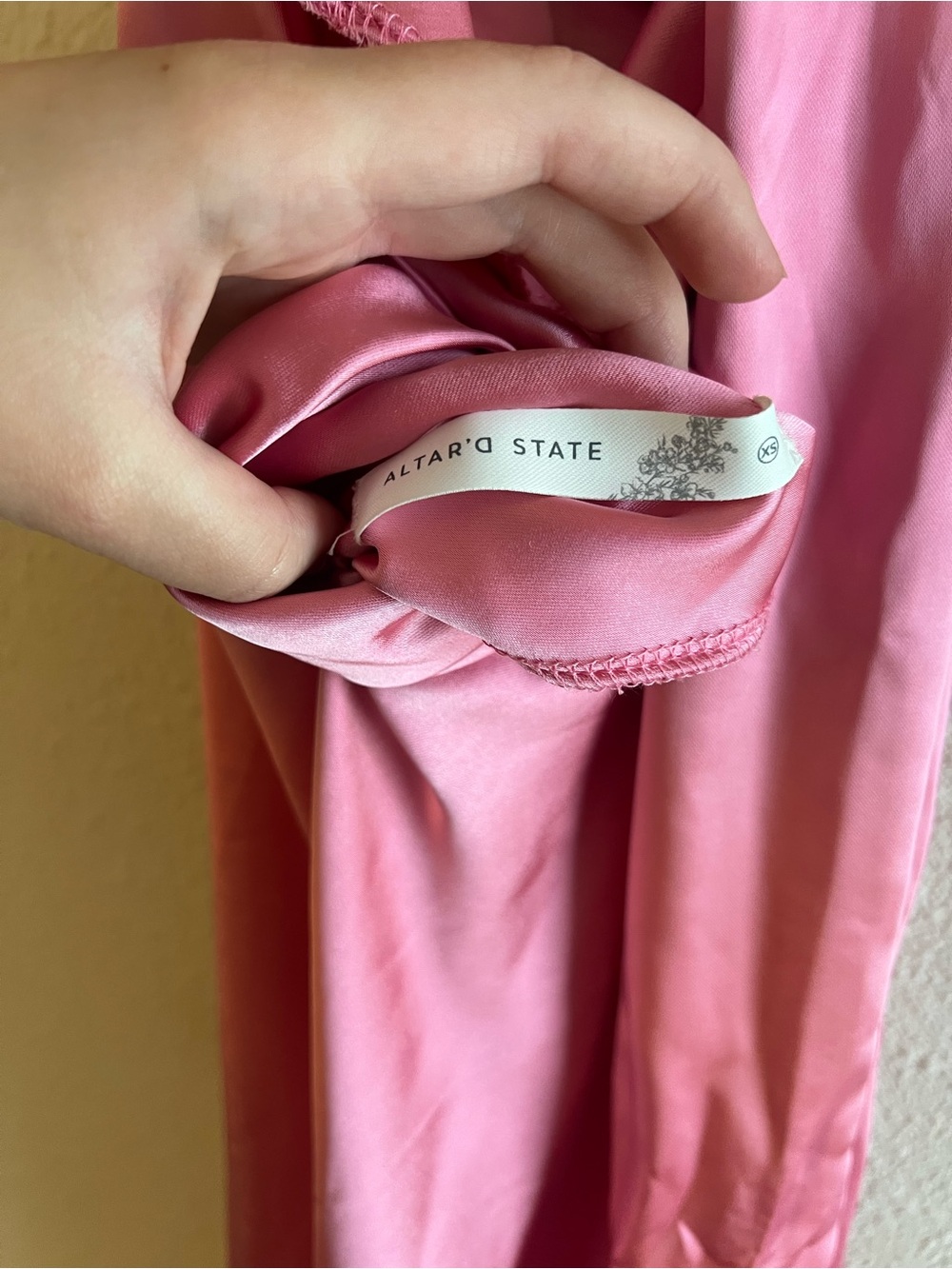 Altar'd State Pink Satin Cowl Slip Dress - Picture 3 of 6